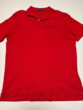 Mens Red Polo by Ralph Lauren Polo Shirt Size Large